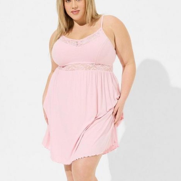 torrid Other - Torrid Rib Knit Sleep Gown with lace accents